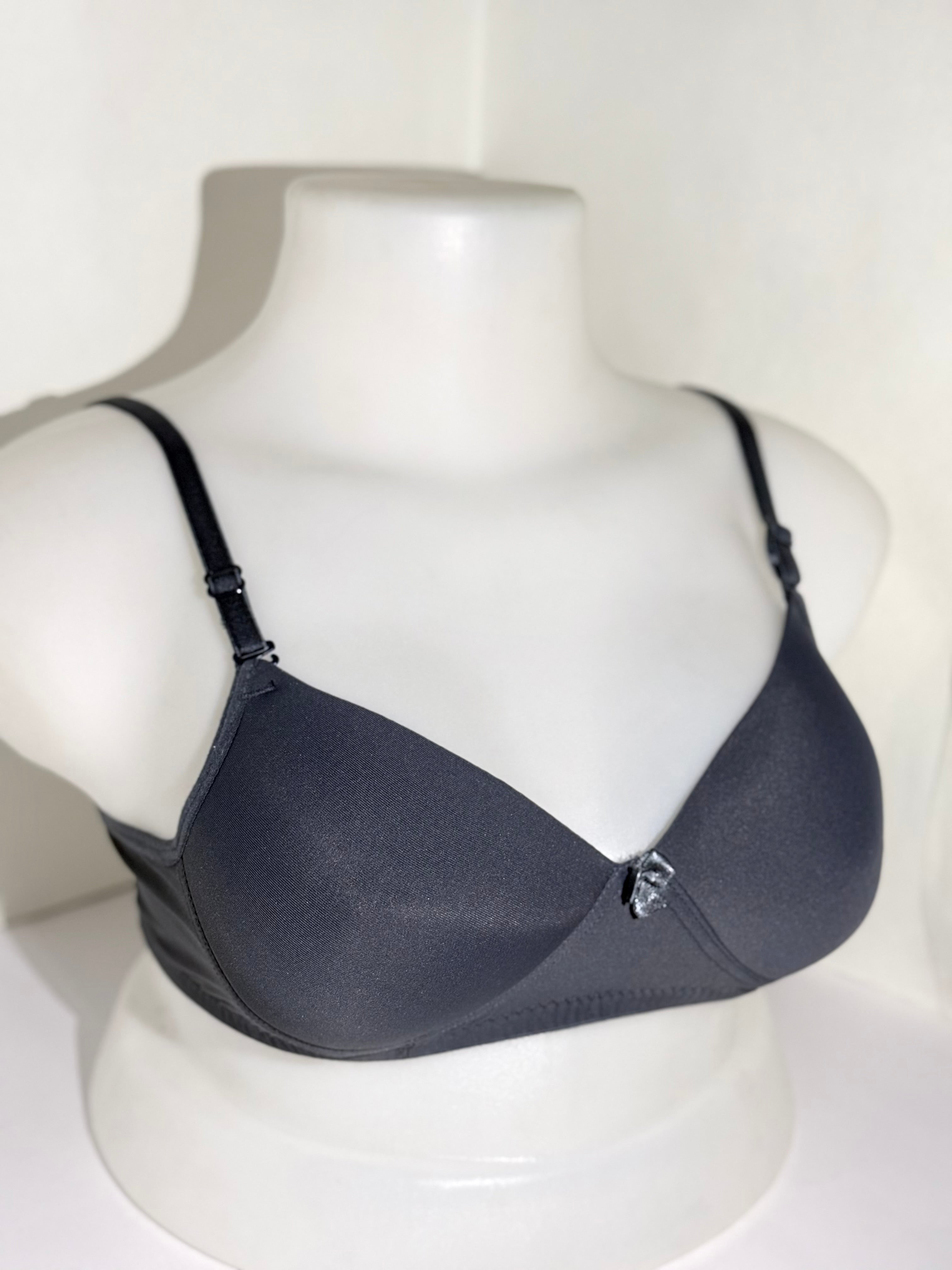 Grey Polyamide Padded Bra | Comfortable Everyday Support