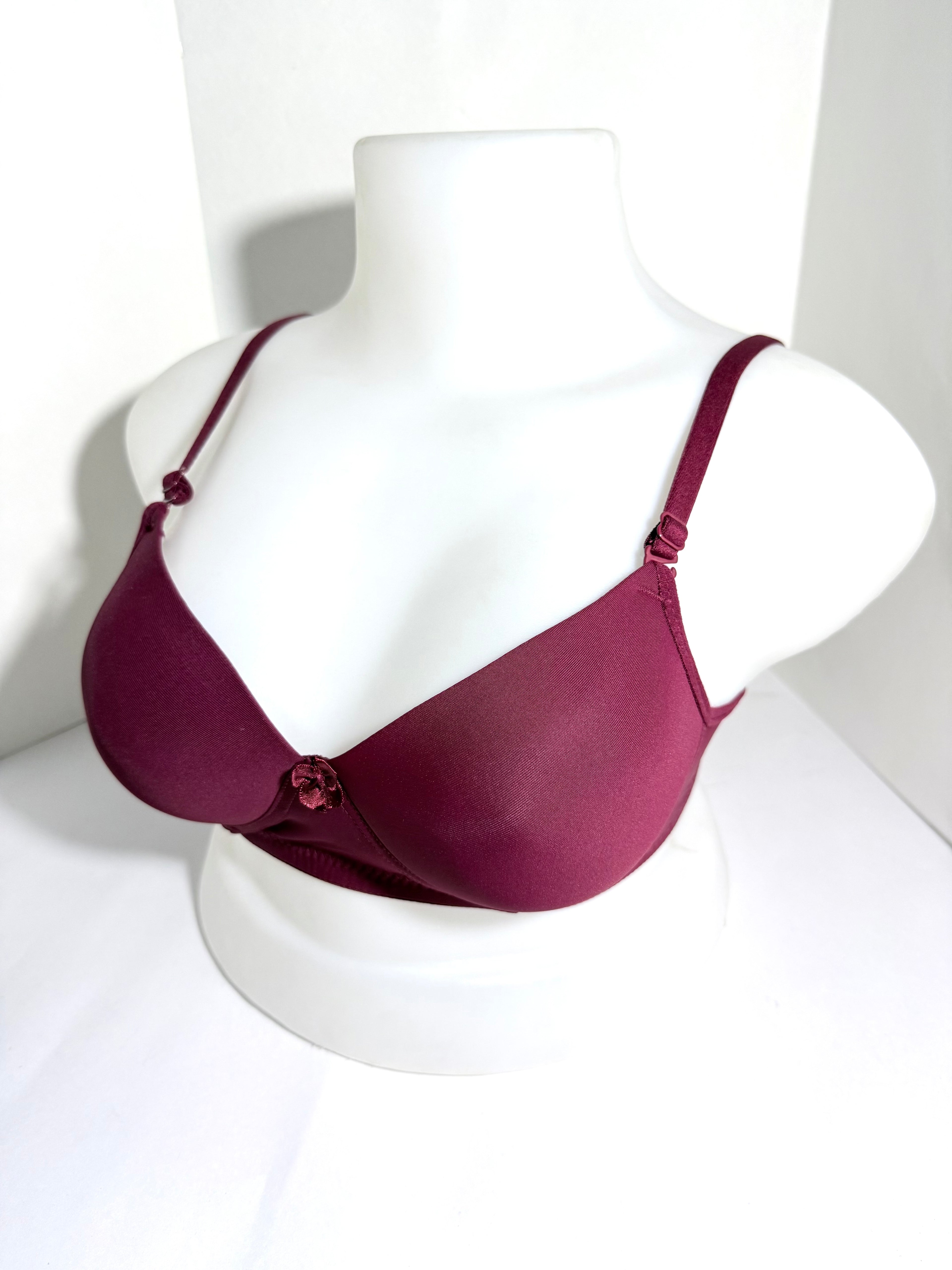 Maroon Polyamide Padded Bra | Soft, Comfortable Everyday Support