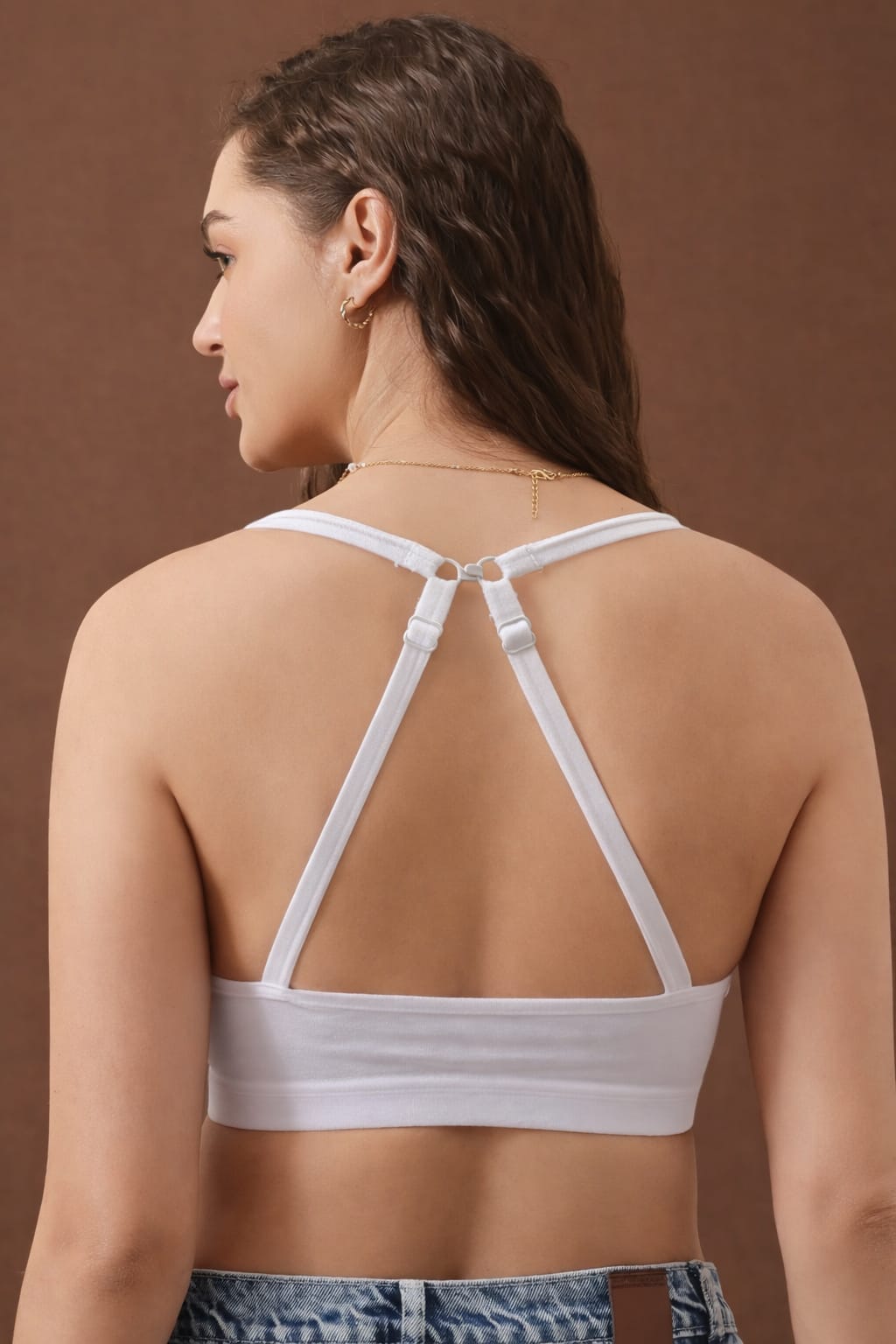 Multi-Way Seamless 100% Cotton Bralette – Crisp White