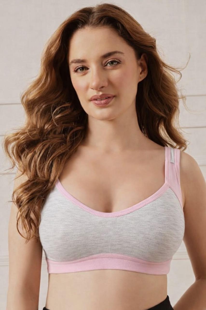 Ultra-Soft 100% Cotton Breathable Sports Bra - Premium Comfort Activewear