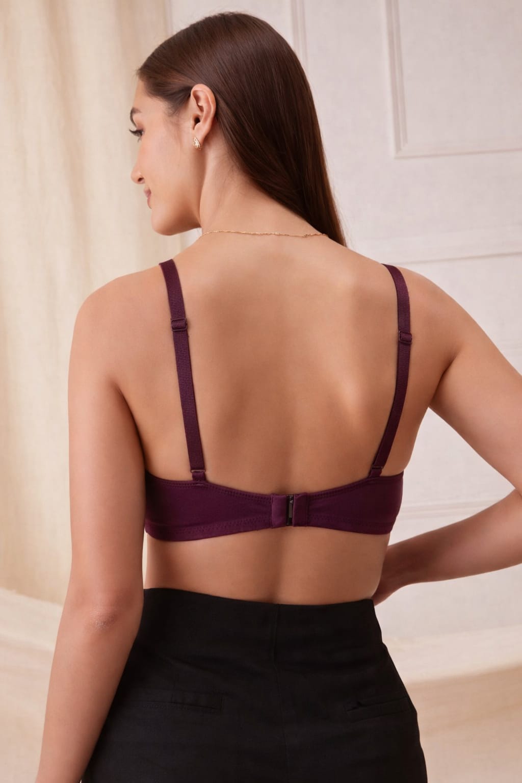 Wine Colour Nylon Polyamide Bra – Soft, Comfortable & Everyday Support