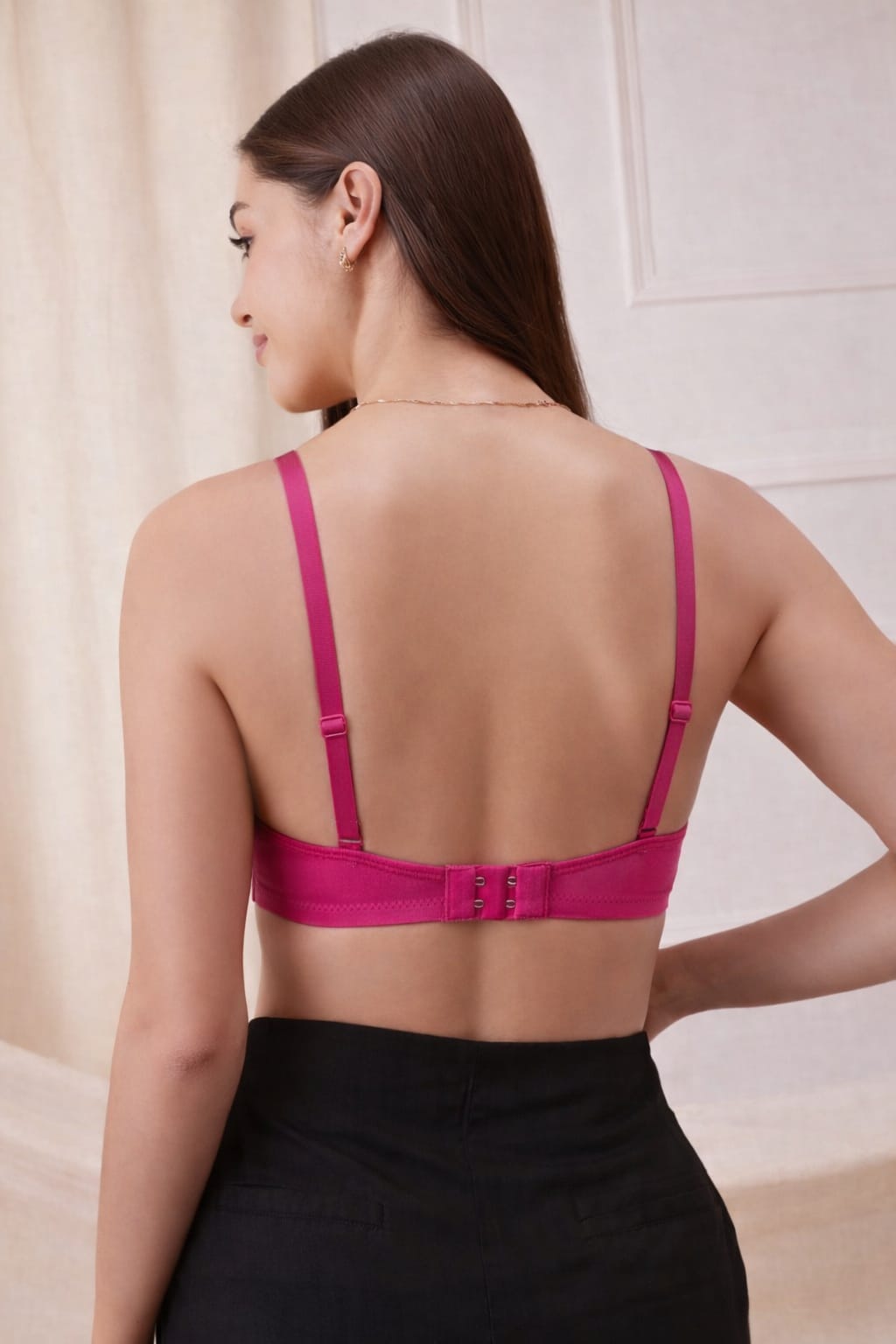 Product Title  Rose Pink Polyamide Padded Bra | Soft, Comfortable Everyday Support