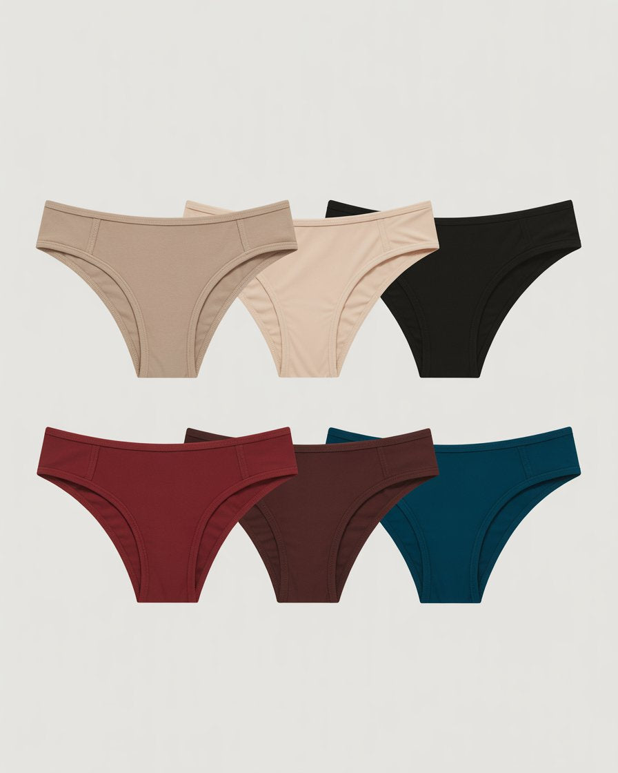 Women’s Seamless Bikini Panty Combo Pack – Ultra Soft No-Show Briefs (Pack of 6)