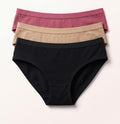 The Essential Trio | Premium 3-Pack Briefs in Midnight Black, Natural Beige, and Cherry Mist