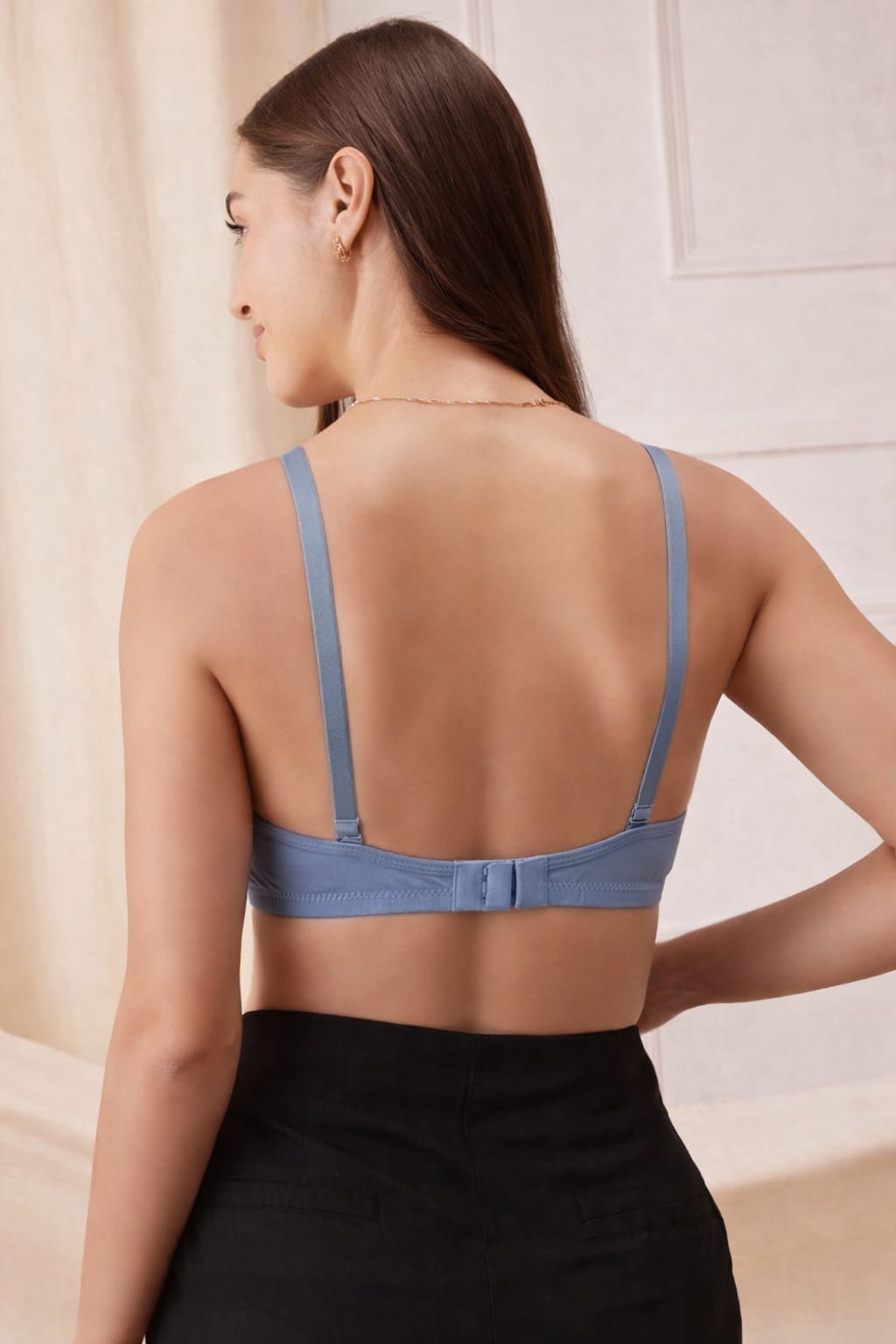 Mist Grey Colour Nylon Polyamide Bra – Soft, Breathable & Everyday Comfort